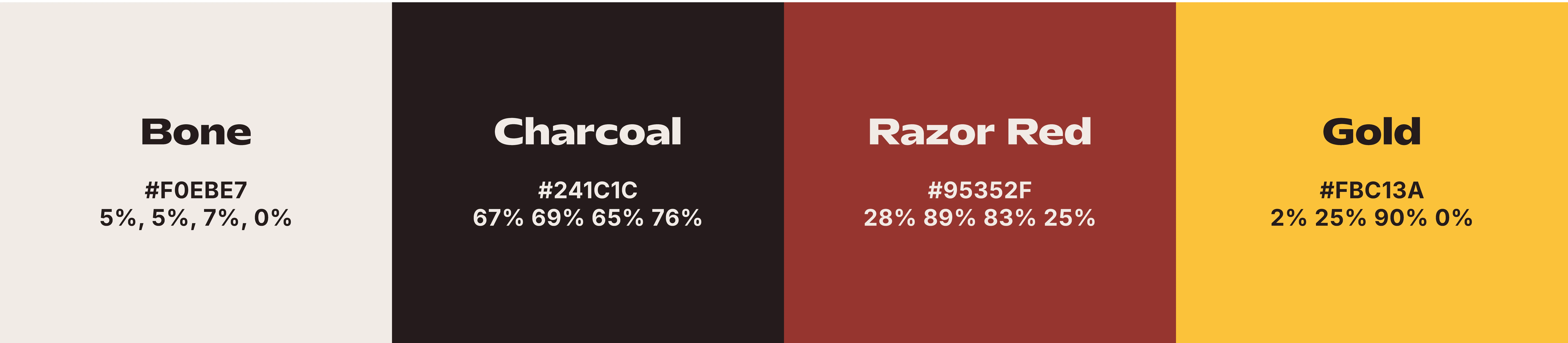 The Hogeye color palette showing the 4 new primary colors